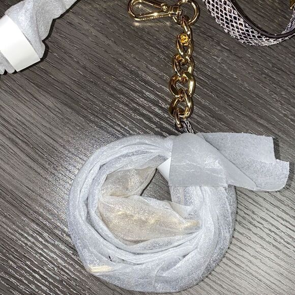 MK Michael Kors Purse Bedford Dark Sand Embossed Leather Snakeskin Bag NWT - Picture 10 of 10